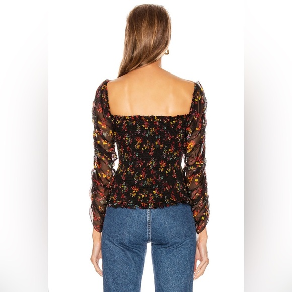 CAROLINE CONSTAS Silk Gemma Top in Maroon/Burgundy Size Medium - Picture 3 of 13